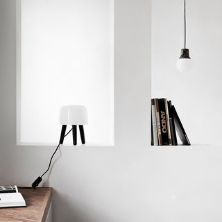 GlowPod Lampe de Table en Bois Nature & Blanc
