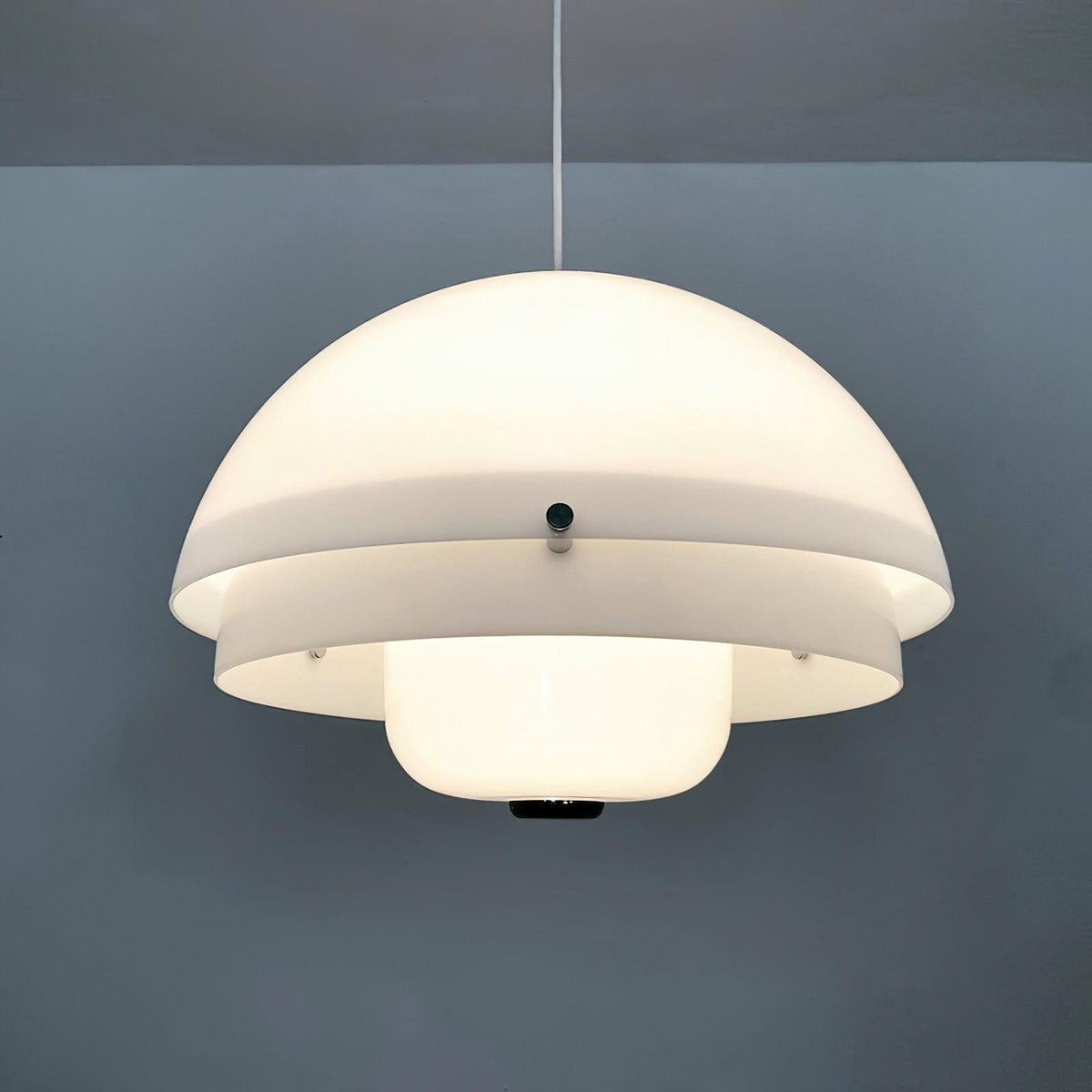 Pavora Lampe Suspension Verre Blanc Laitier