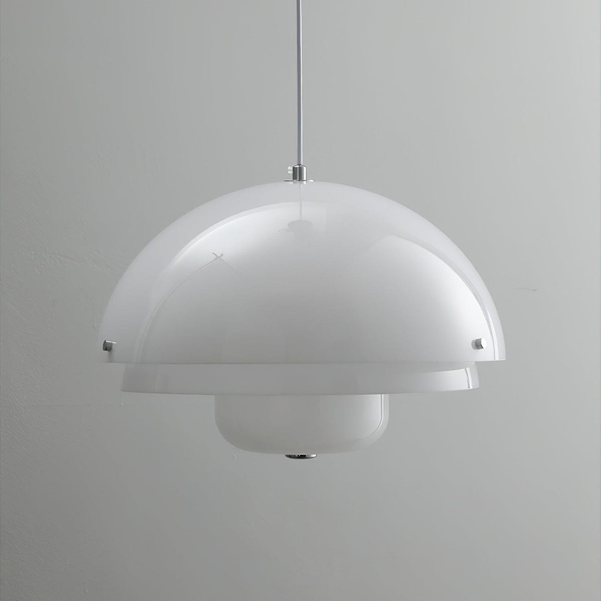 Pavora Lampe Suspension Verre Blanc Laitier