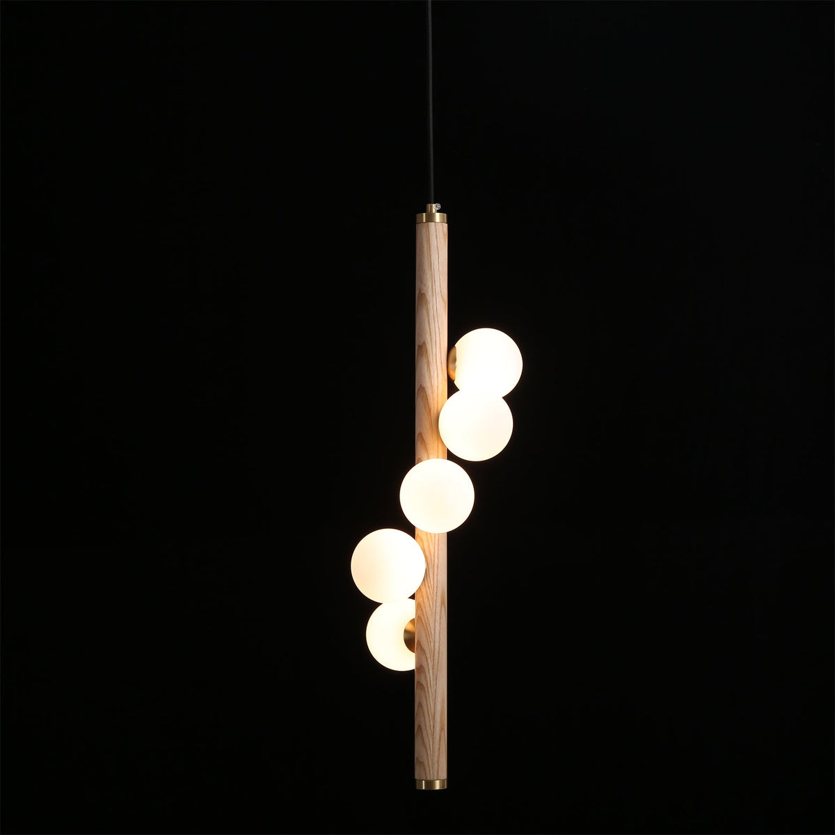 The Miller Pendant Light turned off, showing its sculptural quality.