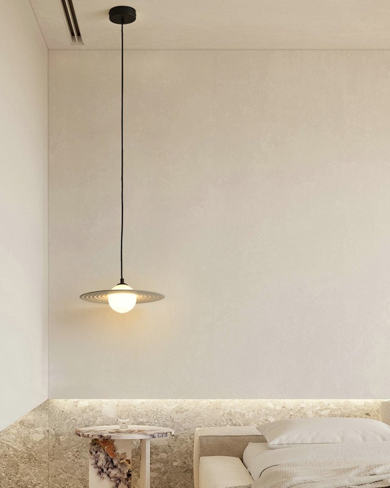 Olvio Suspension en Plaque LED PE Blanche et Noire