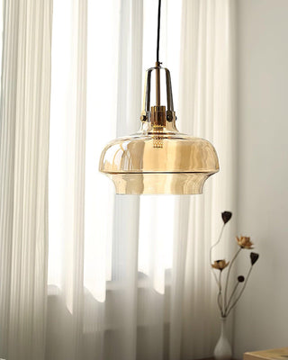 Aurelin Suspension Élégante Verre Ambre-Luire