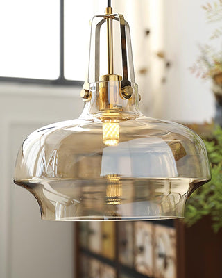 Aurelin Suspension Élégante Verre Ambre-Luire