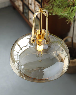 Aurelin Suspension Élégante Verre Ambre-Luire