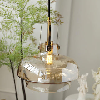 Aurelin Suspension Élégante Verre Ambre-Luire