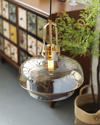 Aurelin Suspension Élégante Verre Ambre-Luire