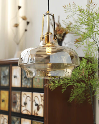 Aurelin Suspension Élégante Verre Ambre-Luire