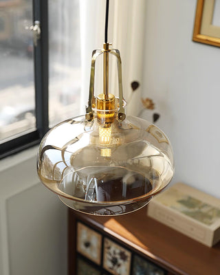 Aurelin Suspension Élégante Verre Ambre-Luire