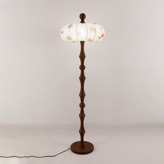 Whispen Lampadaire Vintage en Bois Et Tissu