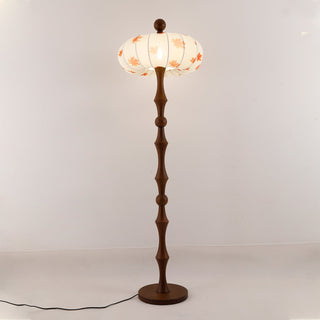 Whispen Lampadaire Vintage en Bois Et Tissu