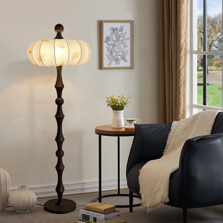 Whispen Lampadaire Vintage en Bois Et Tissu