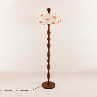 Whispen Lampadaire Vintage en Bois Et Tissu