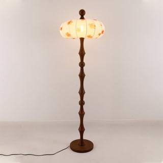 Whispen Lampadaire Vintage en Bois Et Tissu