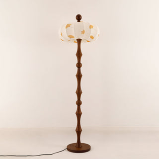 Breen Lampadaire Bois Tissu Classique