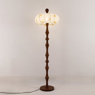 Breen Lampadaire Bois Tissu Classique