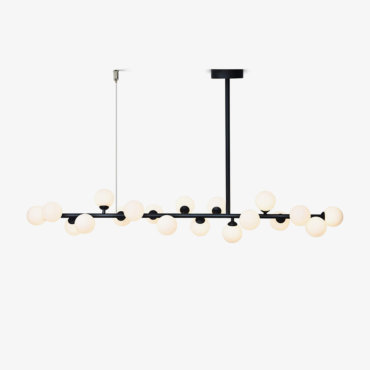 Lumiray Suspension Linéaire Noire Globe