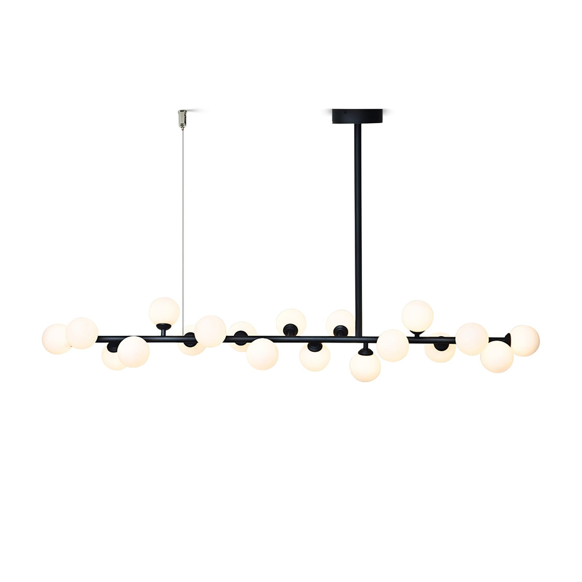 Lumiray Suspension Linéaire Noire Globe