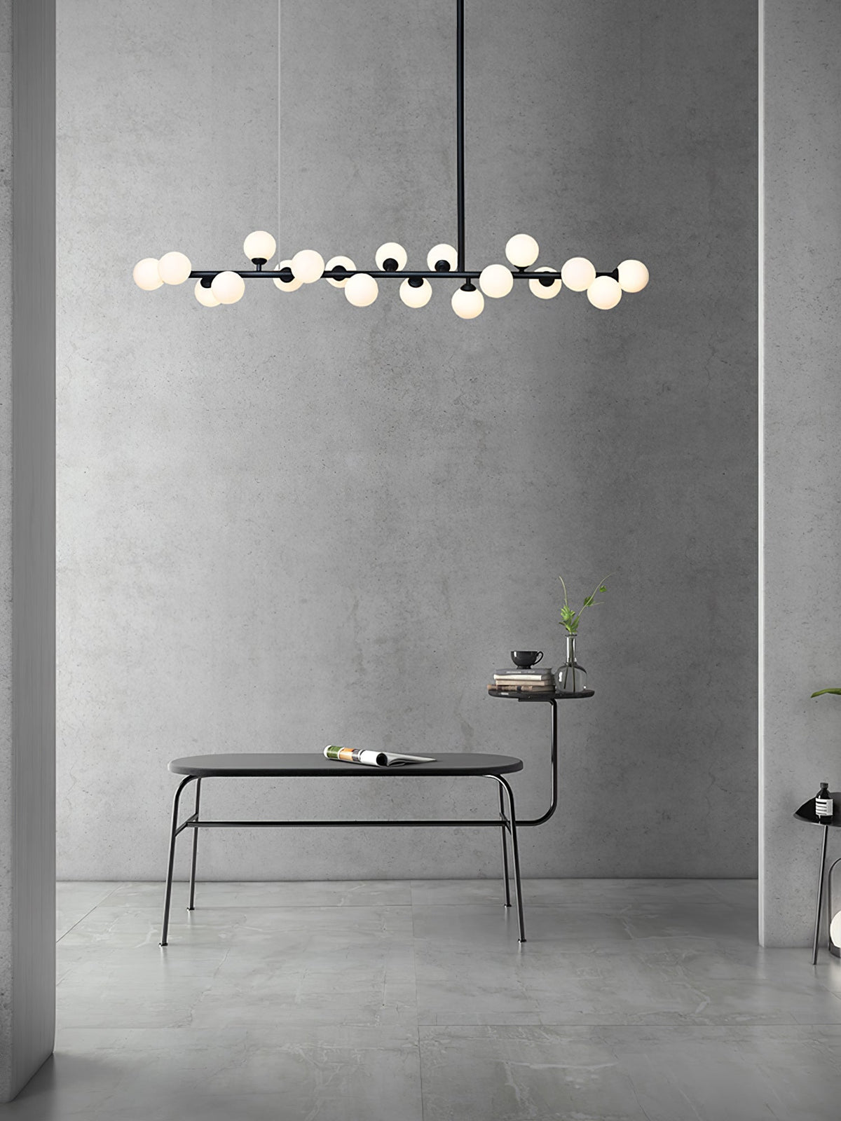 Lumiray Suspension Linéaire Noire Globe