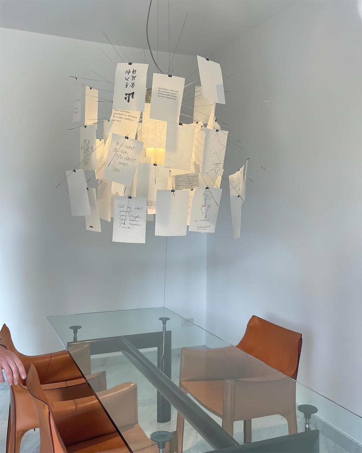 Chandelier Paper and Metal Colorful White Cards Whimsical Modern-Neutral Decor