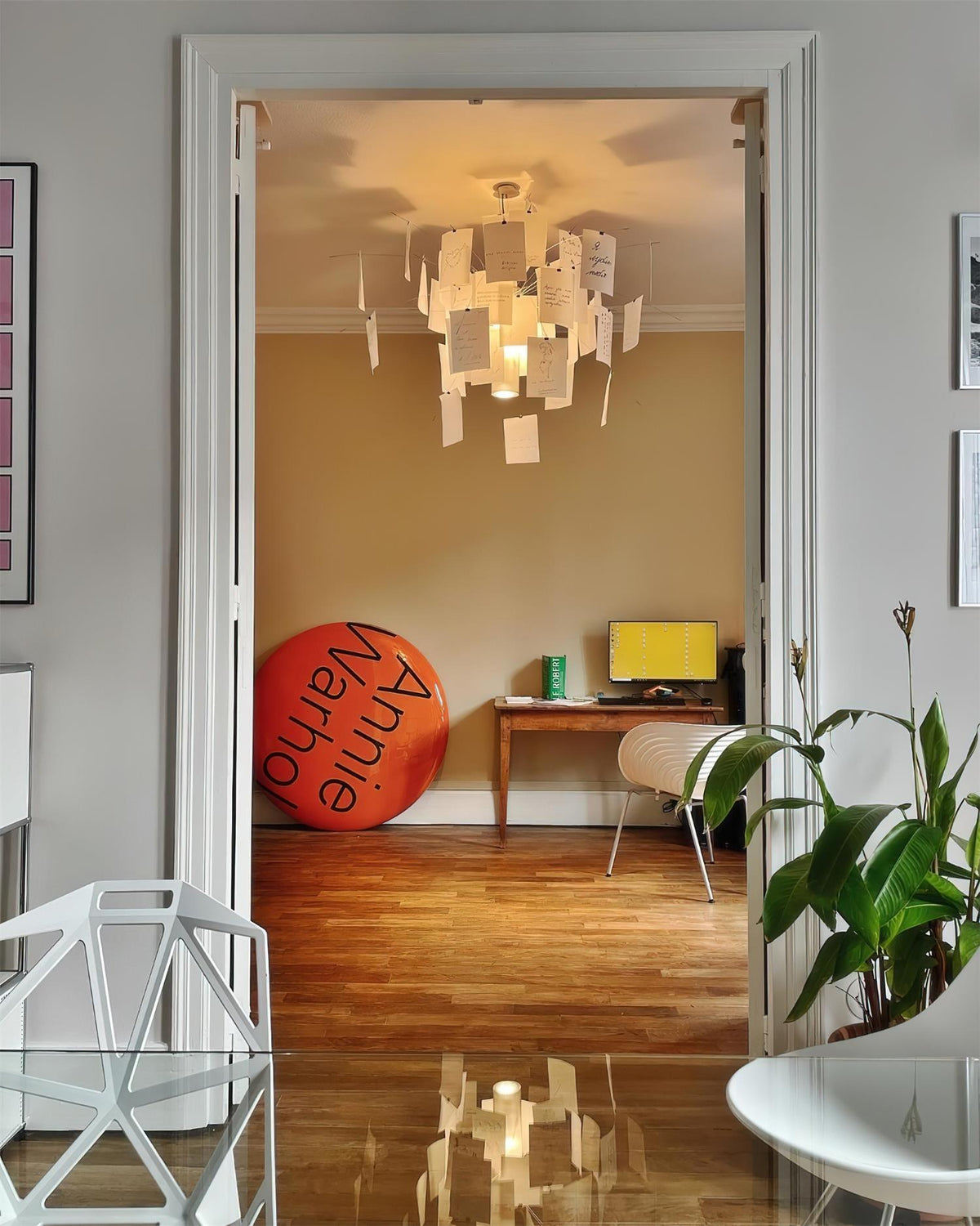 Chandelier Paper and Metal Colorful White Cards Whimsical Modern-Neutral Decor