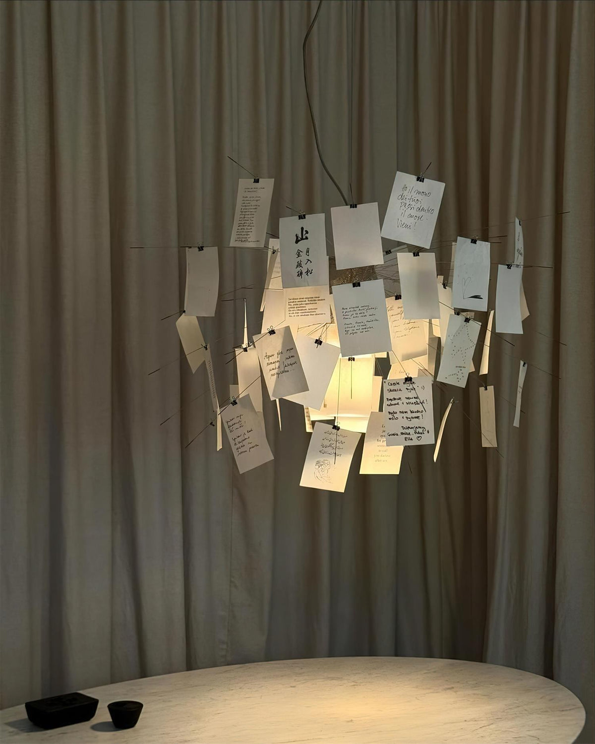 Chandelier Paper and Metal Colorful White Cards Whimsical Modern-Neutral Decor
