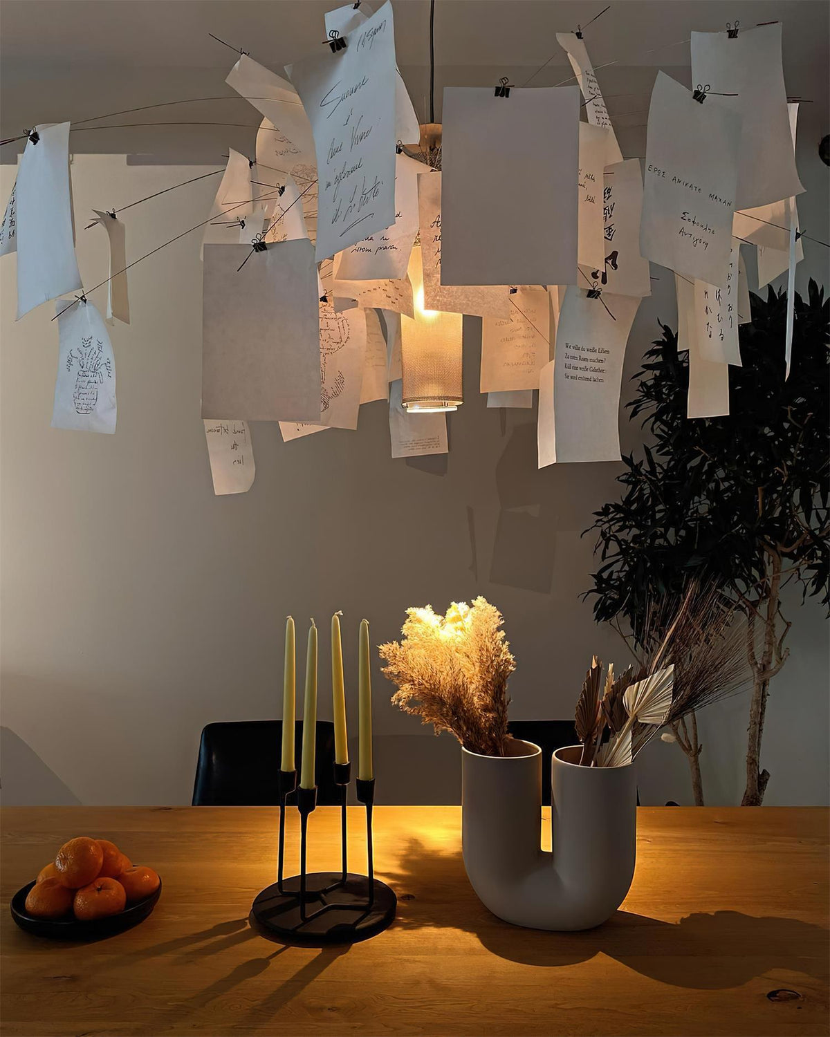 Chandelier Paper and Metal Colorful White Cards Whimsical Modern-Neutral Decor