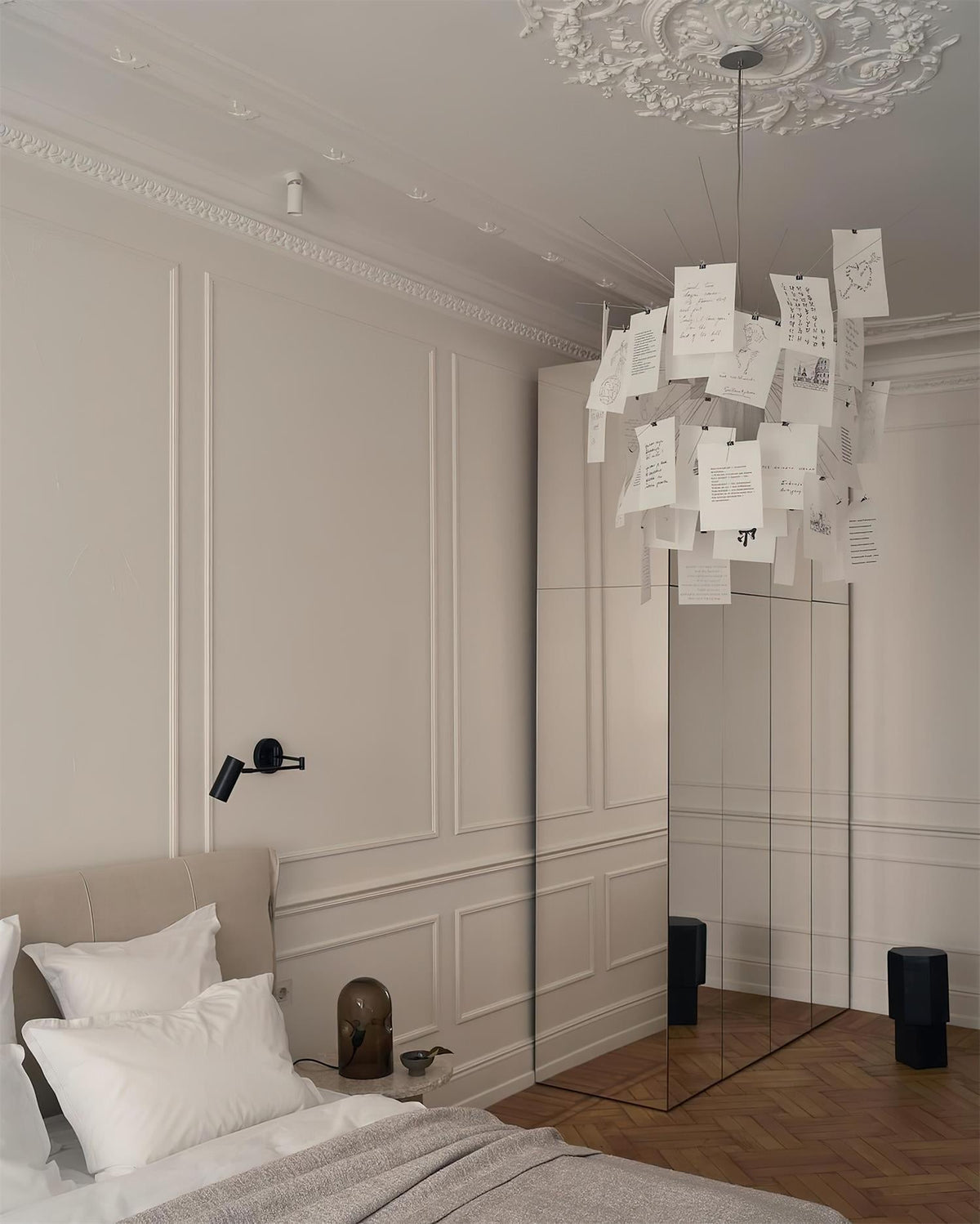 Chandelier Paper and Metal Colorful White Cards Whimsical Modern-Neutral Decor