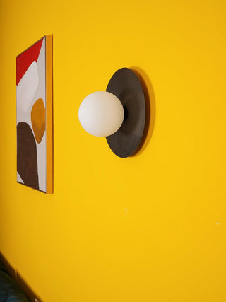 Godfrey Applique Murale Ronde Art Minimaliste en Laiton et Verre