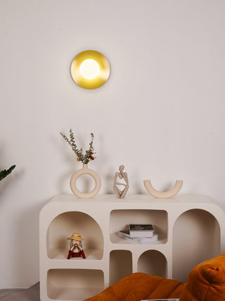 Godfrey Applique Murale Ronde Art Minimaliste en Laiton et Verre