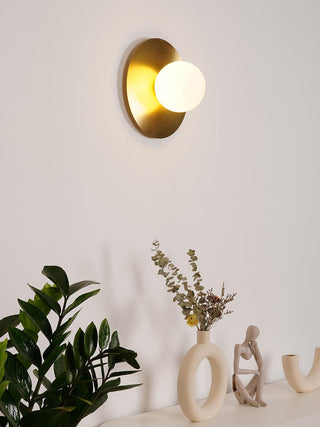 Godfrey Applique Murale Ronde Art Minimaliste en Laiton et Verre