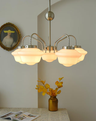 Curinel Lustre Verre Chrome Vintage