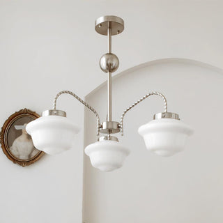 Curinel Lustre Verre Chrome Vintage