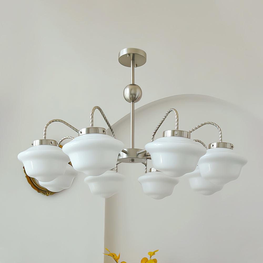 Curinel Lustre Verre Chrome Vintage