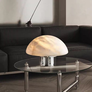 Mira Alabaster Mushroom Table Lamp-Neutral Decor