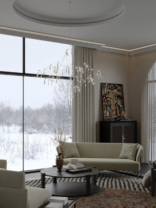 Lustra Lustre en Acier Inoxydable et Cristal en Maille