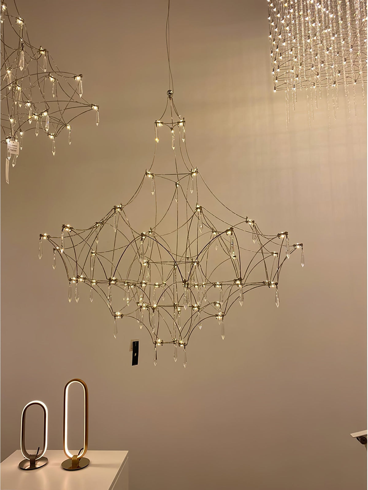 Glenoria Lustre en Acier Inoxydable et Cristal en Maille