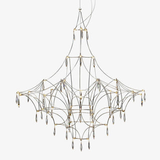 Lustra Lustre en Acier Inoxydable et Cristal en Maille