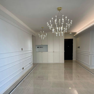 Lustra Lustre en Acier Inoxydable et Cristal en Maille