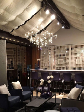 Lustra Lustre en Acier Inoxydable et Cristal en Maille
