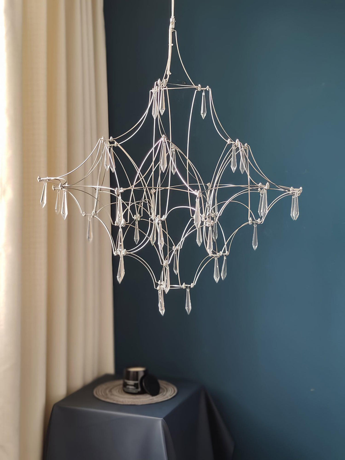 Glenoria Lustre en Acier Inoxydable et Cristal en Maille