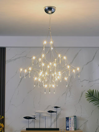 Lustra Lustre en Acier Inoxydable et Cristal en Maille