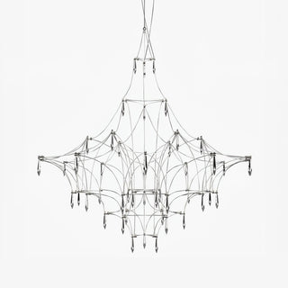Lustra Lustre en Acier Inoxydable et Cristal en Maille