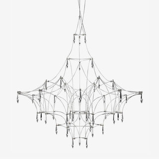 Lustra Lustre en Acier Inoxydable et Cristal en Maille
