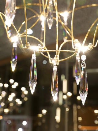 Lustra Lustre en Acier Inoxydable et Cristal en Maille