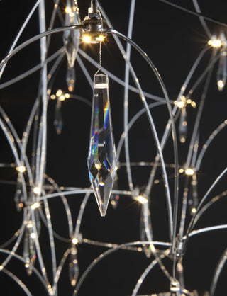 Lustra Lustre en Acier Inoxydable et Cristal en Maille