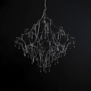 Lustra Lustre en Acier Inoxydable et Cristal en Maille