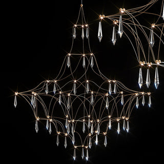 Lustra Lustre en Acier Inoxydable et Cristal en Maille