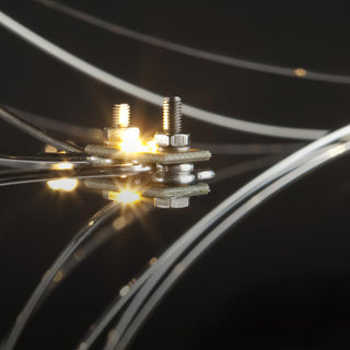 Lustra Lustre en Acier Inoxydable et Cristal en Maille