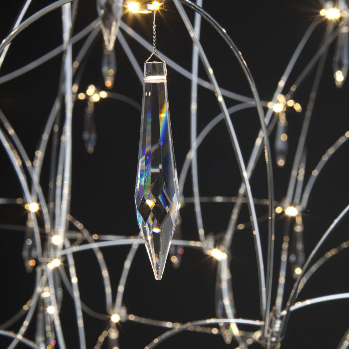 Glenoria Lustre en Acier Inoxydable et Cristal en Maille