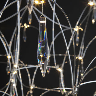 Lustra Lustre en Acier Inoxydable et Cristal en Maille